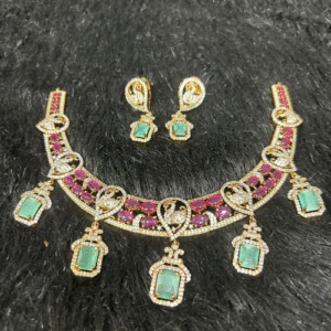 Moissanite dual colour neckpiece