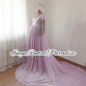 Lilac bump maternity photoshoot frock