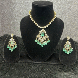 Mossanite pastel green neckpiece