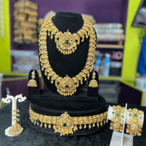 Premium antique bridal jewellery Highlighted with Green stone