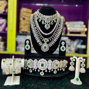 Emerald American Diamond bridal jewellery