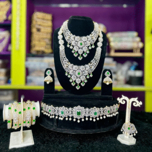 Emerald Green American diamond jewellery