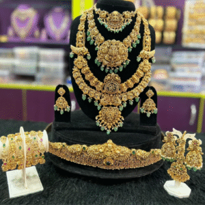 Antique jewellery with pastel Green beads hanging