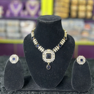 Mossanite minimal neckpiece in purple stone