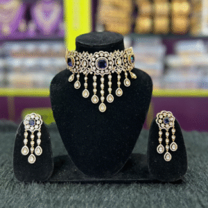 Purple stone Victorian high neck piece with hangings