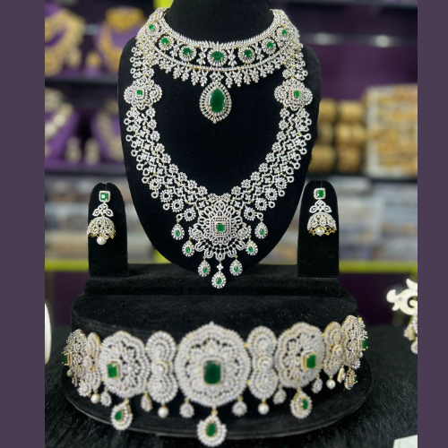 Green American Diamond jewellery